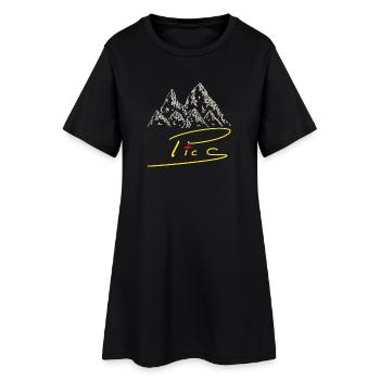 Bilder+ - Frauen T-Shirt-Kleid - Schwarz - Vorne