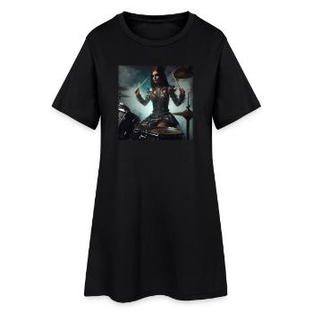 Batteuse - Robe T-shirt Femme - noir - Devant
