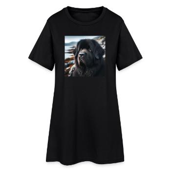 La gentillesse a fait un chien : le Terre-Neuve - Robe T-shirt Femme - noir - Devant