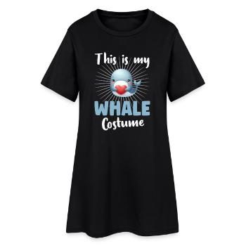 Baleine Rorqual bleu - Robe T-shirt Femme - noir - Devant