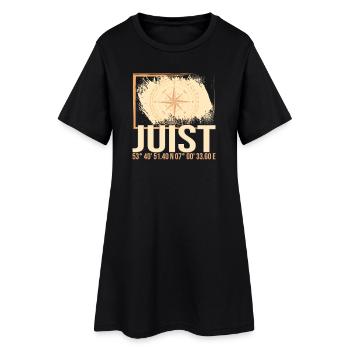 Juist Koordinaten - Frauen T-Shirt-Kleid - Schwarz - Vorne