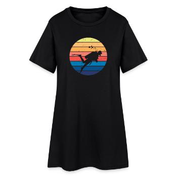 Plongeur Retro Vibe - Robe T-shirt Femme - noir - Devant