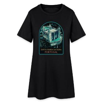 Medieval Castle of Santa Maria da Feira - Women’s T-Shirt Dress - black - Front