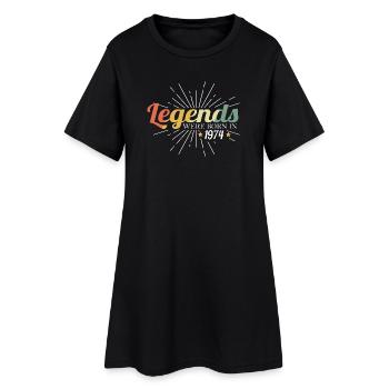 1974 Anniversaire Dictons Légende Rétro - Robe T-shirt Femme - noir - Devant
