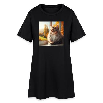 Maine Coon - Der König der Katzen - Frauen T-Shirt-Kleid - Schwarz - Vorne