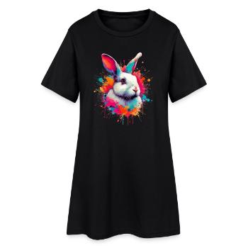 Lapin - Robe T-shirt Femme - noir - Devant