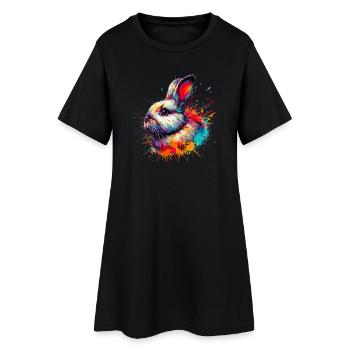 Lapin - Robe T-shirt Femme - noir - Devant