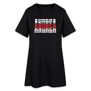 t-shirt Andrea t-shirt idée cadeau texte empilé - Robe T-shirt Femme - noir - Devant