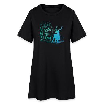 Comme le cerf halète pour l’eau - Robe T-shirt Femme - noir - Devant