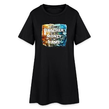 Enseignant Enseignant Argent et Renommée Cadeau - Robe T-shirt Femme - noir - Devant
