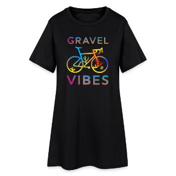 Colourful Autumn Inspired Bicycle Design - Women’s T-Shirt Dress - black - Front