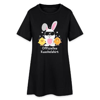 Offizielles Kuschelshirt Hase mit Küken Kaninchen - Frauen T-Shirt-Kleid - Schwarz - Vorne