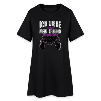 J’adore quand mon copain me laisse jouer - Robe T-shirt Femme - noir - Devant