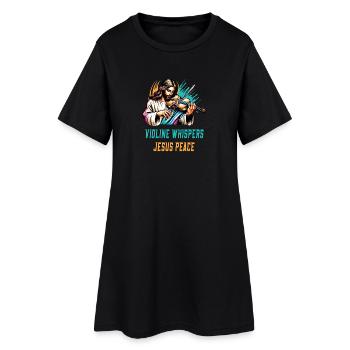 Violin whispers Jesus peace design - Women’s T-Shirt Dress - black - Front