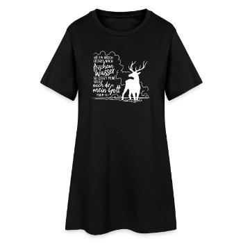 Wie ein Hirsch lechzt nach frischem Wasser - Frauen T-Shirt-Kleid - Schwarz - Vorne