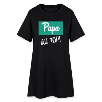 FÊTE DES PÈRES. BONNE FÊTE PAPA. PAPA. BONNE FÊTE. - Robe T-shirt Femme - noir - Devant
