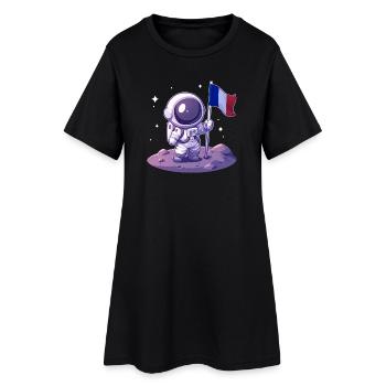 Astronaute Français - Robe T-shirt Femme - noir - Devant