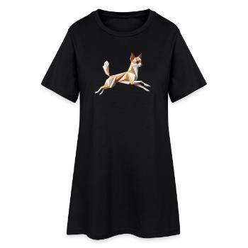 chien chihuahua qui court origami géométrique 3d - Robe T-shirt Femme - noir - Devant