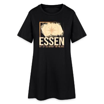 Essen Koordinaten - Frauen T-Shirt-Kleid - Schwarz - Vorne