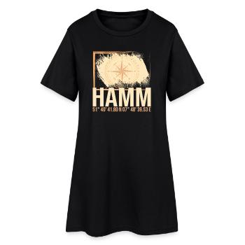 Hamm Koordinaten - Frauen T-Shirt-Kleid - Schwarz - Vorne