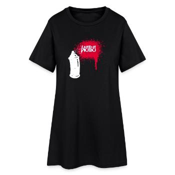 Street Art Pulvérisateur Graffiti Bombe De Peinture Dessin - Robe T-shirt Femme - noir - Devant