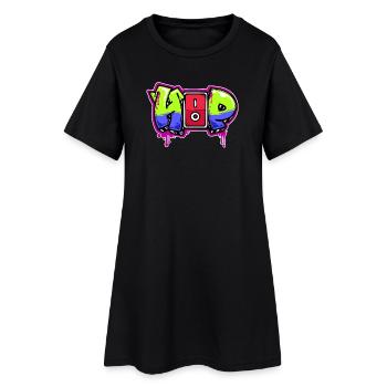 Graffiti Spruch Zeichnen Illustration Street Art - Frauen T-Shirt-Kleid - Schwarz - Vorne