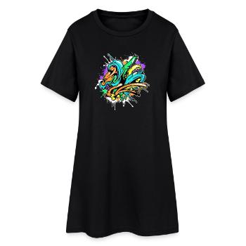Kunst Graffiti Strassenkunst Wildstyle Sprayer - Frauen T-Shirt-Kleid - Schwarz - Vorne