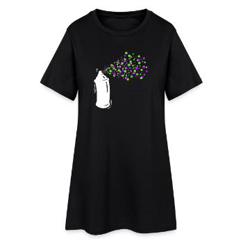 Graffiti Sprayer Spraydose Kunst Strassenkunst - Frauen T-Shirt-Kleid - Schwarz - Vorne