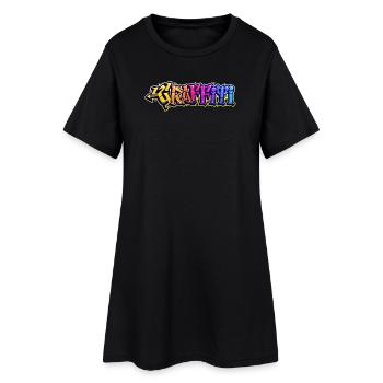 Graffiti Street Art Pulvérisateur Dessin Illustration - Robe T-shirt Femme - noir - Devant