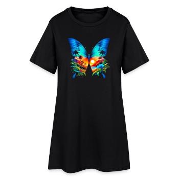 Papillon - Robe T-shirt Femme - noir - Devant
