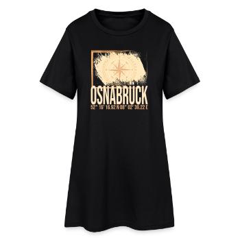 Osnabrück Koordinaten - Frauen T-Shirt-Kleid - Schwarz - Vorne