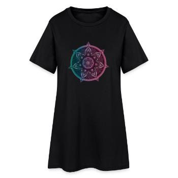 Boussole symbolique du mandala – Ornament Illustrati - Robe T-shirt Femme - noir - Devant