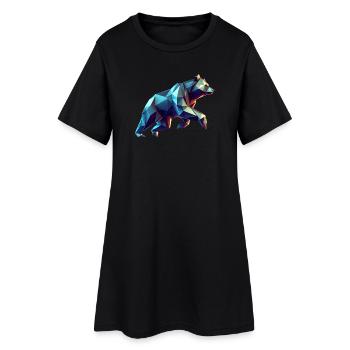 ours origami géométrique 3d - Robe T-shirt Femme - noir - Devant