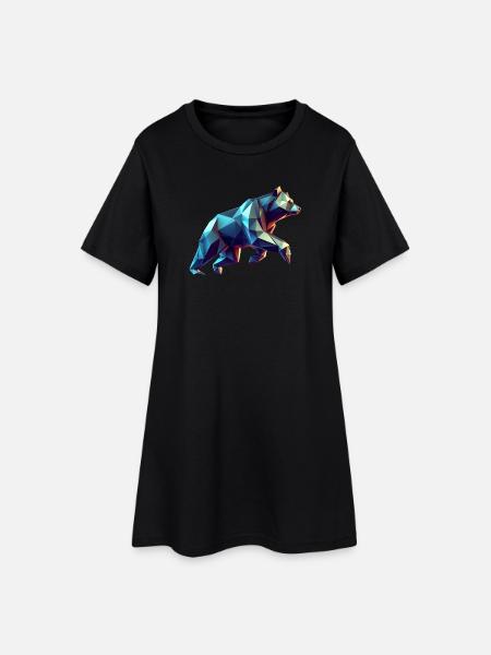 ours origami géométrique 3d - Robe T-shirt Femme - noir