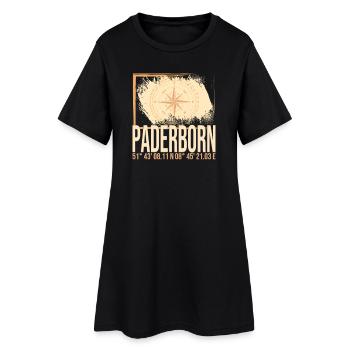 Paderborn Koordinaten - Frauen T-Shirt-Kleid - Schwarz - Vorne