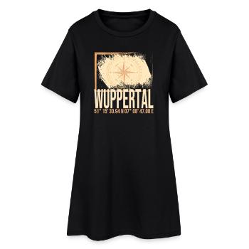 Wuppertal Koordinaten - Frauen T-Shirt-Kleid - Schwarz - Vorne