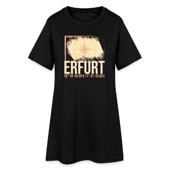 Erfurt Koordinaten - Frauen T-Shirt-Kleid - Schwarz - Vorne