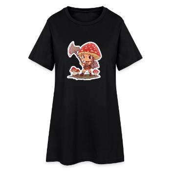 T-shirt de jeu de rôle fantastique Forêt Guerrier Champignon - Robe T-shirt Femme - noir - Devant