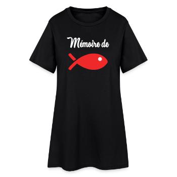 POISSON. MEMOIRE. HUMOUR. SARDINE. POISSON D'AVRIL - Robe T-shirt Femme - noir - Devant