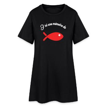 POISSON. HUMOUR - Robe T-shirt Femme - noir - Devant