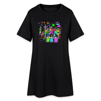 Spraydose Strassenkunst Wildstyle Graffite Sprayer - Frauen T-Shirt-Kleid - Schwarz - Vorne