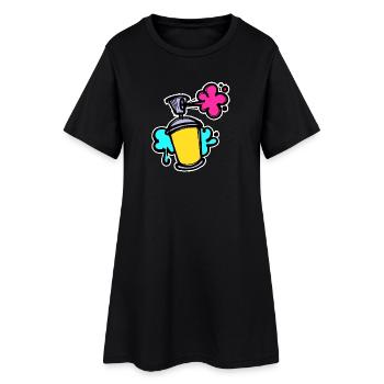Graffiti Sreet Art Pulvérisateur de bombe aérosol Wildstyle - Robe T-shirt Femme - noir - Devant