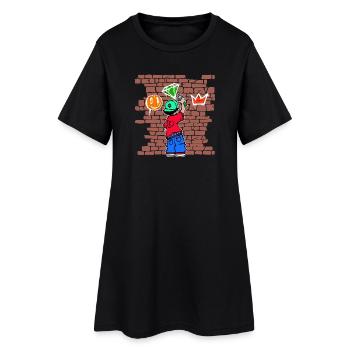 Street Art Sketch Urban Spraydose Graffiti Kunst - Frauen T-Shirt-Kleid - Schwarz - Vorne
