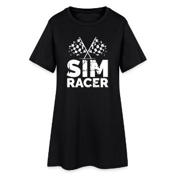 Sim Racer Gaming Drapeau à damier Gamer Racer Logo - Robe T-shirt Femme - noir - Devant