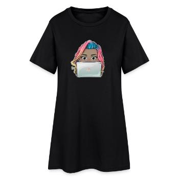 Vibrant Reva Prisma working Girl Design - Women’s T-Shirt Dress - black - Front
