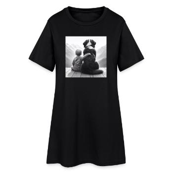 Berner Sennenhund - Frauen T-Shirt-Kleid - Schwarz - Vorne