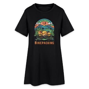 Mountain Bikepacking Adventure Design - Robe T-shirt Femme - noir - Devant