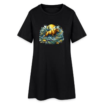 Finance Stocks Taurus Gold Wall Street Gift - Women’s T-Shirt Dress - black - Front