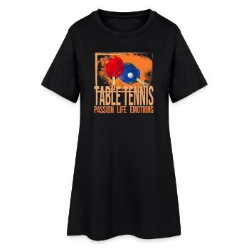 Passion - Life - Emotions - Tischtennis - Frauen T-Shirt-Kleid - Schwarz - Vorne