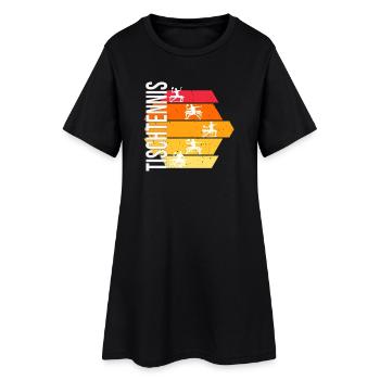 Tischtennis - Frauen T-Shirt-Kleid - Schwarz - Vorne